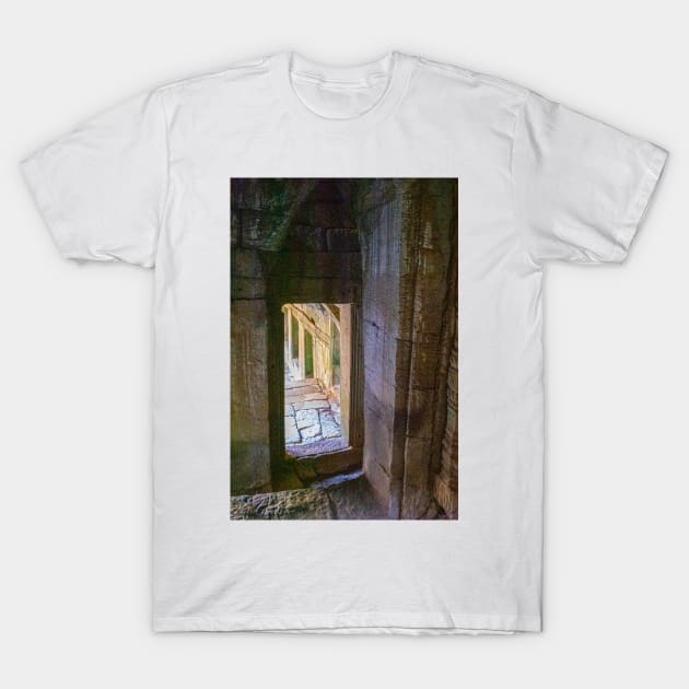 Angkor Thom Doorway T-Shirt by BrianPShaw